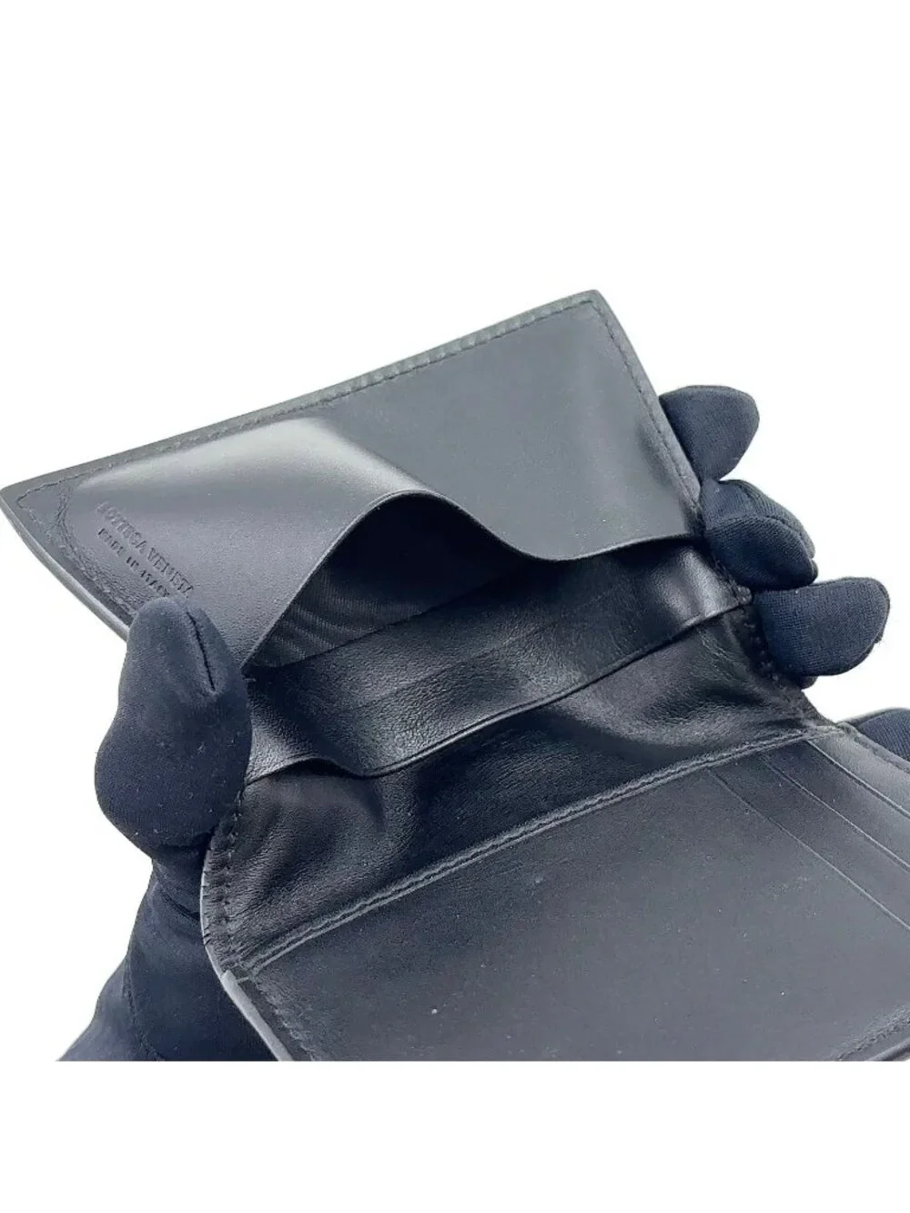 Bottega Veneta Intrecciato Leather Black Card Case